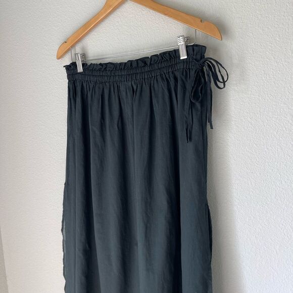 J. Crew Cotton Voile Side Tie Beach Swim Cover Up Skirt in Black - Picture 10 of 12